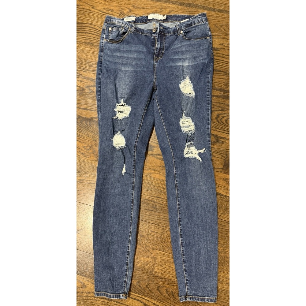 Torrid Jegging High-Rise Jeans 18 Tall Dark Wash Denim Distressed 18XT Fall